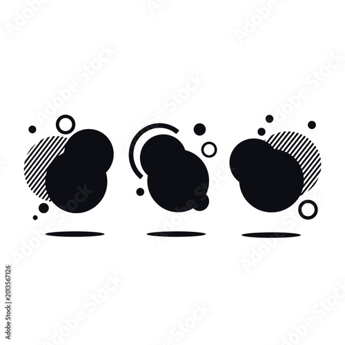 Abstract dark rounded rectangle with faint text EPS silhouette illustration.