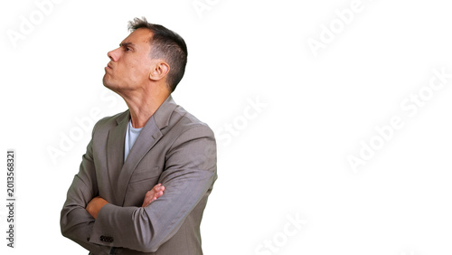 Quadro su tela Man with serious expression and crossed arms