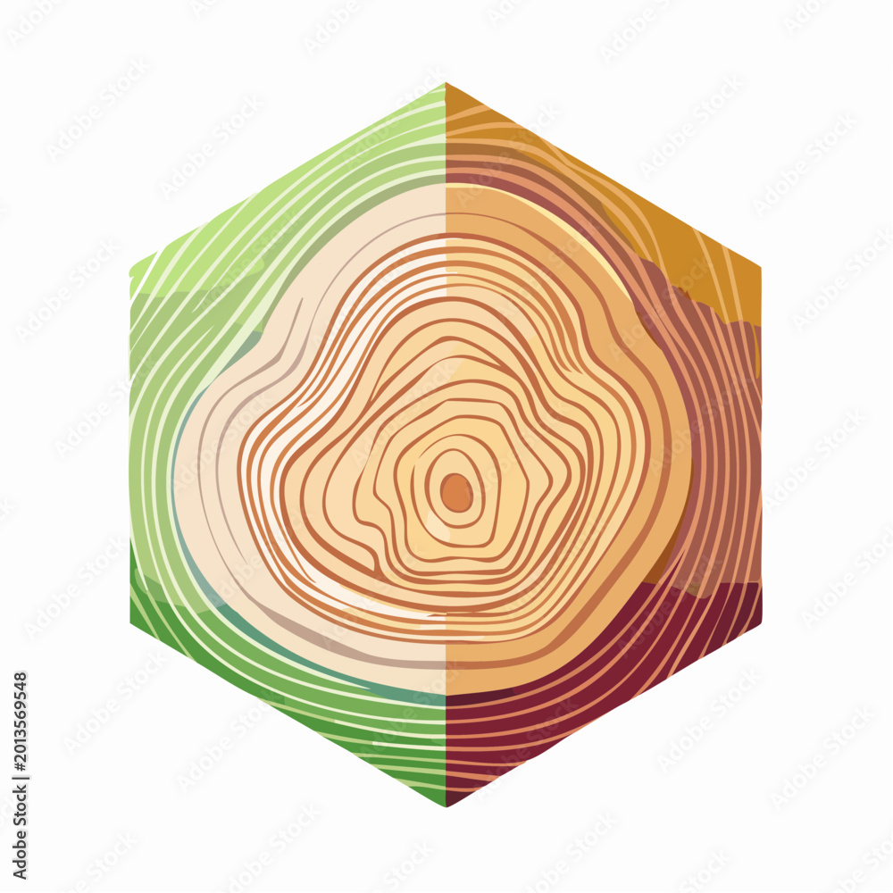 Fototapeta premium Abstract Hexagonal Wood Grain Pattern