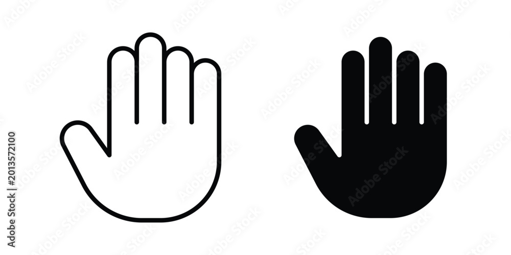 Obraz premium Raised hand icon vector concept set