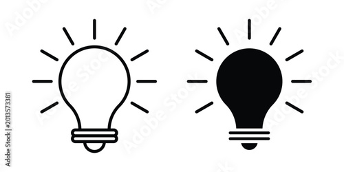 Foto Solution lamp icon vector concept set