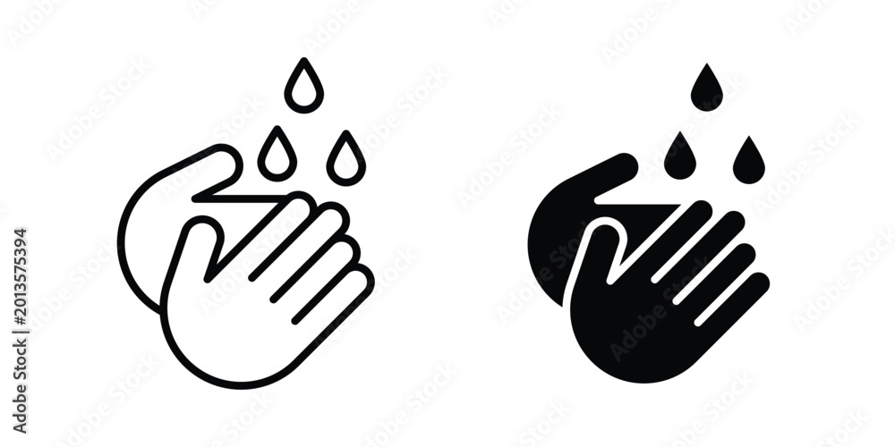 Fototapeta premium Wash your hands icon vector concept set