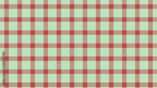 Schilderij op canvas A classic plaid design features thin red stripes creating a grid over a soothing