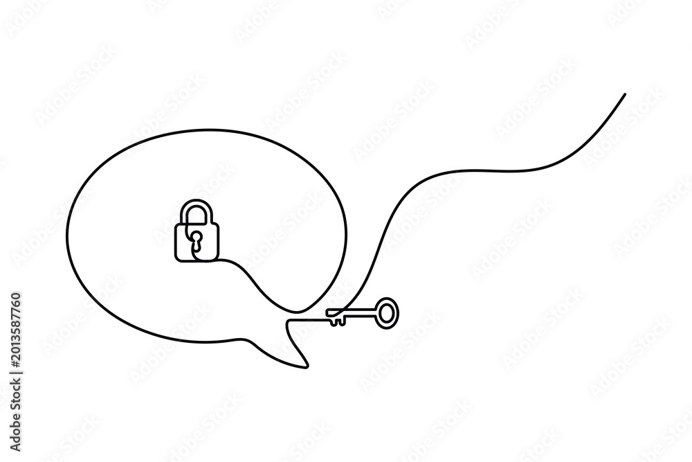 Obraz premium Speech bubble icon in a single continuous line drawing for creative communication business