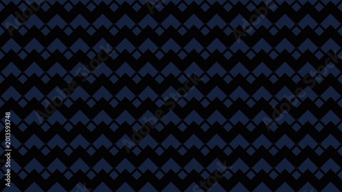 Dark navy blue and black seamless geometric pattern featuring repeating chevron stripes and small diamond shapes for a modern minimalist background.