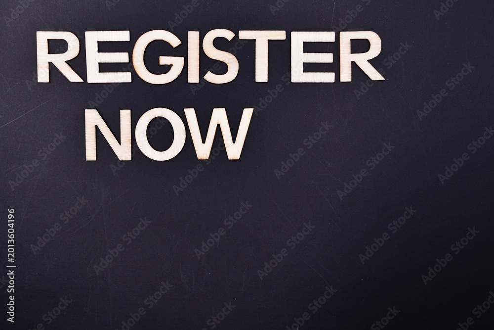 Obraz premium register now 