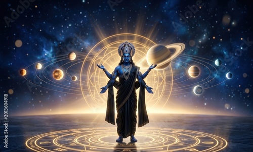 Shani Dev Navagraha Power – Cosmic Astrology Artwork