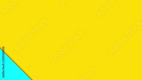 4K Transition Minimalist Abstract Background with Vibrant Yellow and Cyan Blue Geometric Shapes, Modern Flat Lay Paper Texture for Marketing and Design