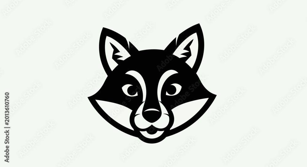 Fototapeta premium Stylized fox head illustration