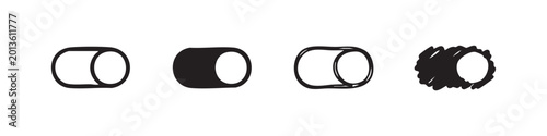 Photos Toggle Switch or On-Off Button Icon Set