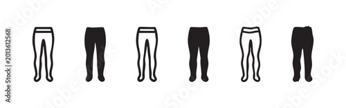 Foto Women's Leggings and Pants Icon Set - Sportswear, Casual Apparel, and Fashion Sy