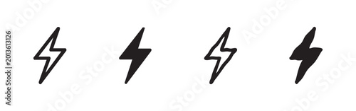 Fotografie Lightning Bolt Energy Icon Set