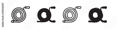 Fotografija Hose reel icons: water hose and fire hose