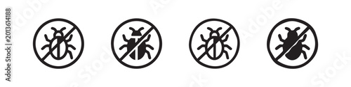 Tableau sur toile Set of no bug icons, different styles