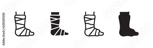 Photos Leg cast icons in different styles for immobilization