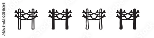 Quadro su tela Telegraph Pole Icons