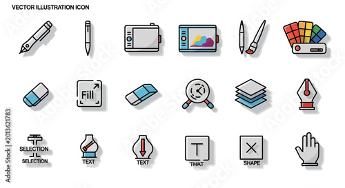 Graphic Design Tools and Icons Set: Vector Illustration