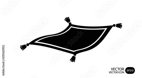 Magic Flying Carpet Silhouette Icon