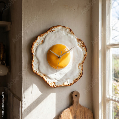 Wall Clock Shaped Like a Fried Egg
