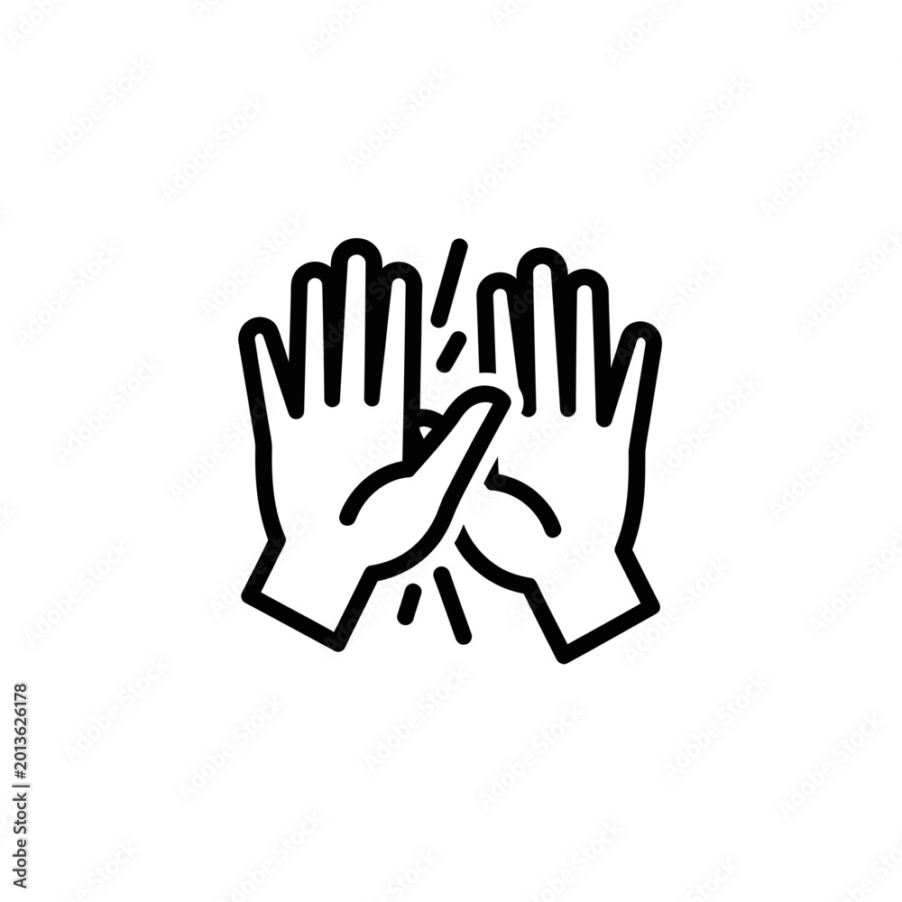 Obraz premium High Five Gesture Icon - Teamwork, Success, Celebration, Agreement, Greeting