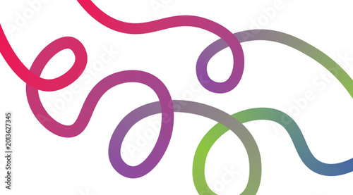Abstract Rainbow Gradient Line Shape with Vibrant Wave Ribbon Design