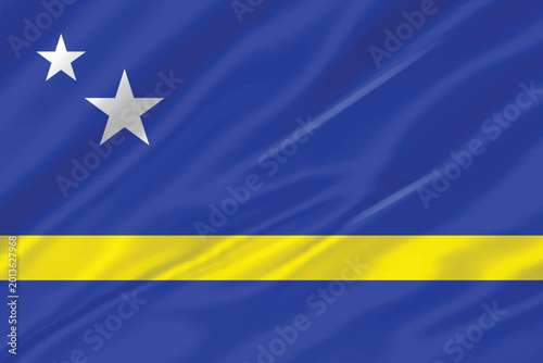 Bild auf Leinwand Official national flag of Curaçao High-quality vector illustration suitable for independence day celebrations, international events