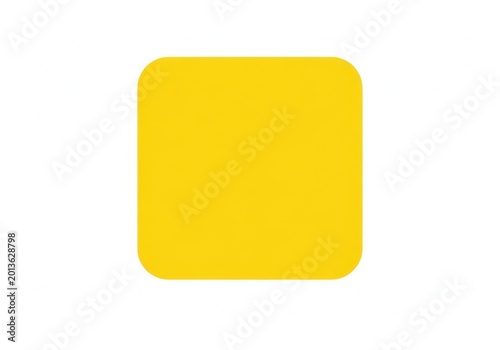 Bright yellow rounded square corner modern icon