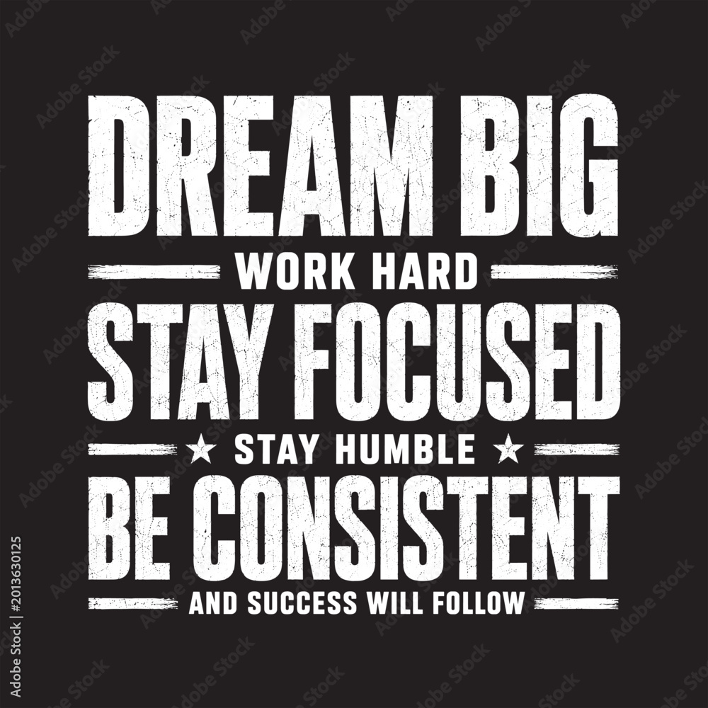 Fototapeta premium Inspirational motivational quote poster with dream big text Vector, illustration