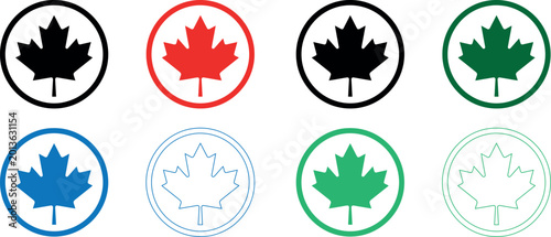 Foto Canada day silhouette icons featuring maple leaf symbols