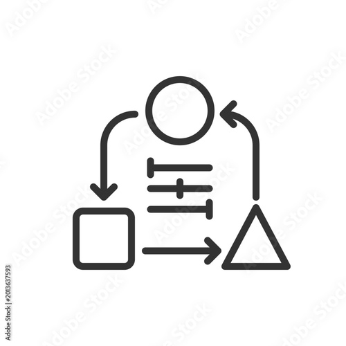 Принти на полотні 2D pixel perfect editable black adaptability icon, isolated vector, thin line illustration representing soft skills