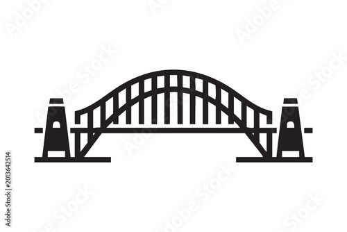 Quadro su tela Sydney Harbour Bridge Vector | Australia Landmark Silhouette