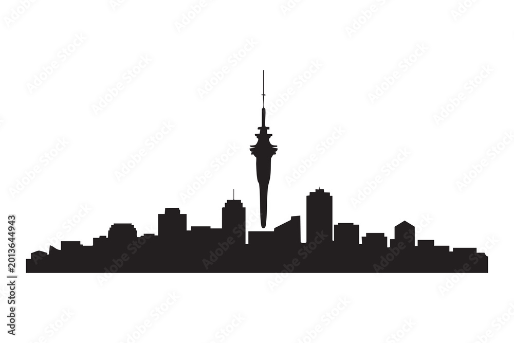 Obraz premium Auckland Sky Tower Vector New Zealand Landmark