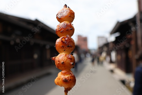 Photography Glazed rice dumplings bought in an old Japanese town