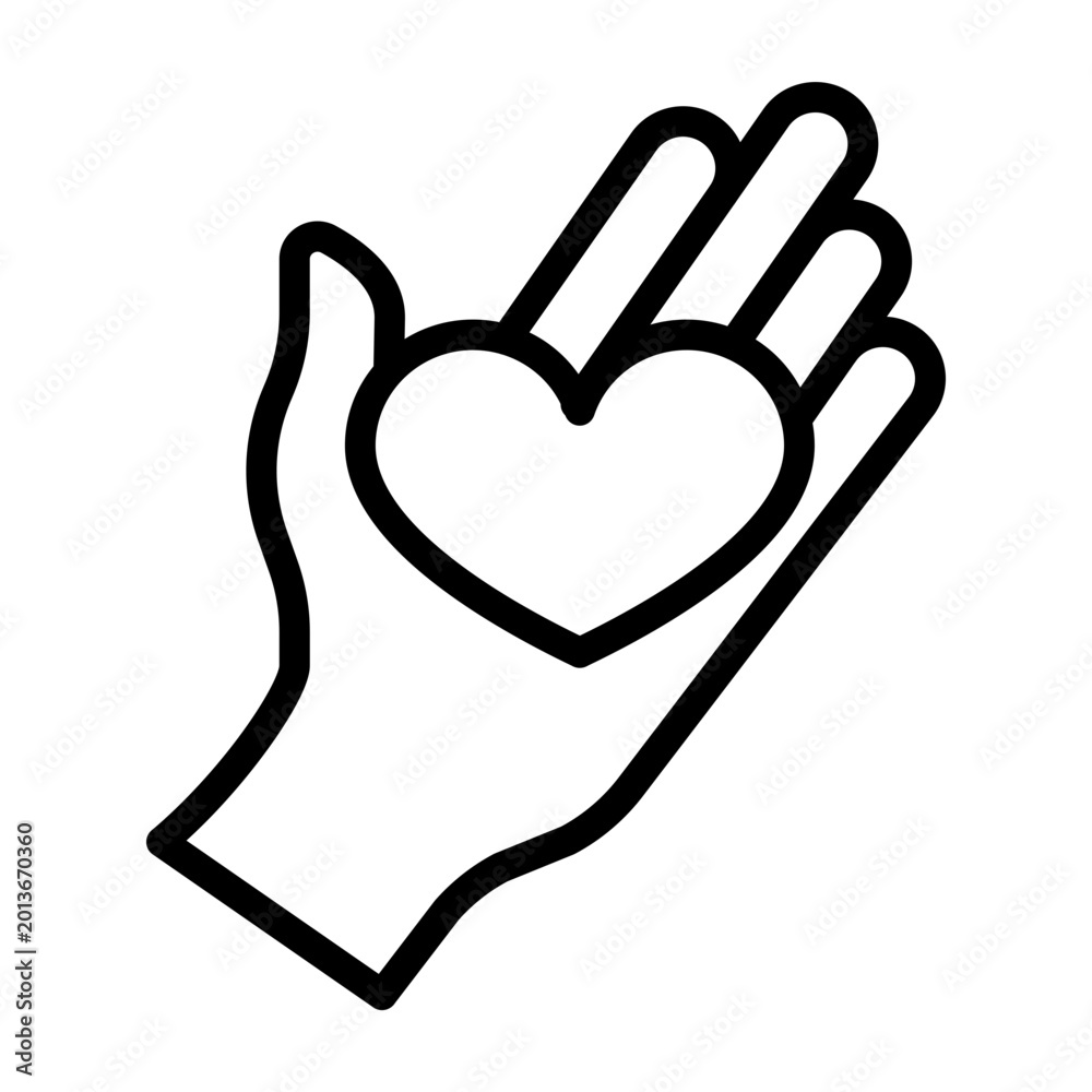 Obraz premium Giving Heart Vector Line Icon Design