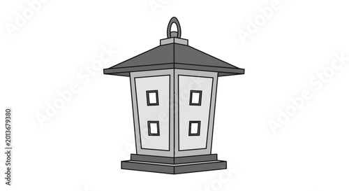 Traditional Asian Style Outdoor Stone Lantern Illustration for Garden Decoration and Backyard Landscaping