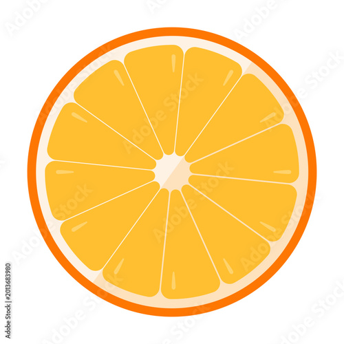 Minimalist Flat Orange Slice Illustration for Healthy Food Design