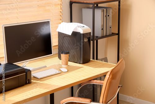 Workplace with computer and...