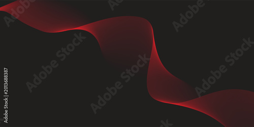 Bild auf Leinwand Elegant flowing crimson waves dance gracefully across mysterious black canvas in
