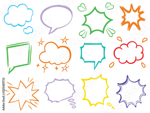 Vászonkép A set of empty cartoon speech bubbles is presented in a retro comic style with p