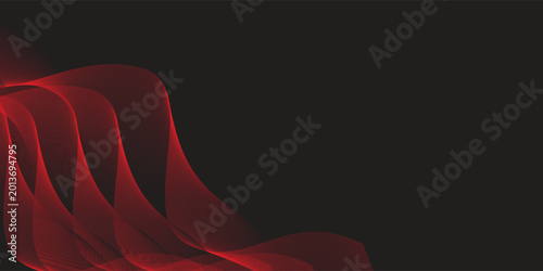 Fotografía Elegant flowing crimson waves dance gracefully across mysterious black canvas in