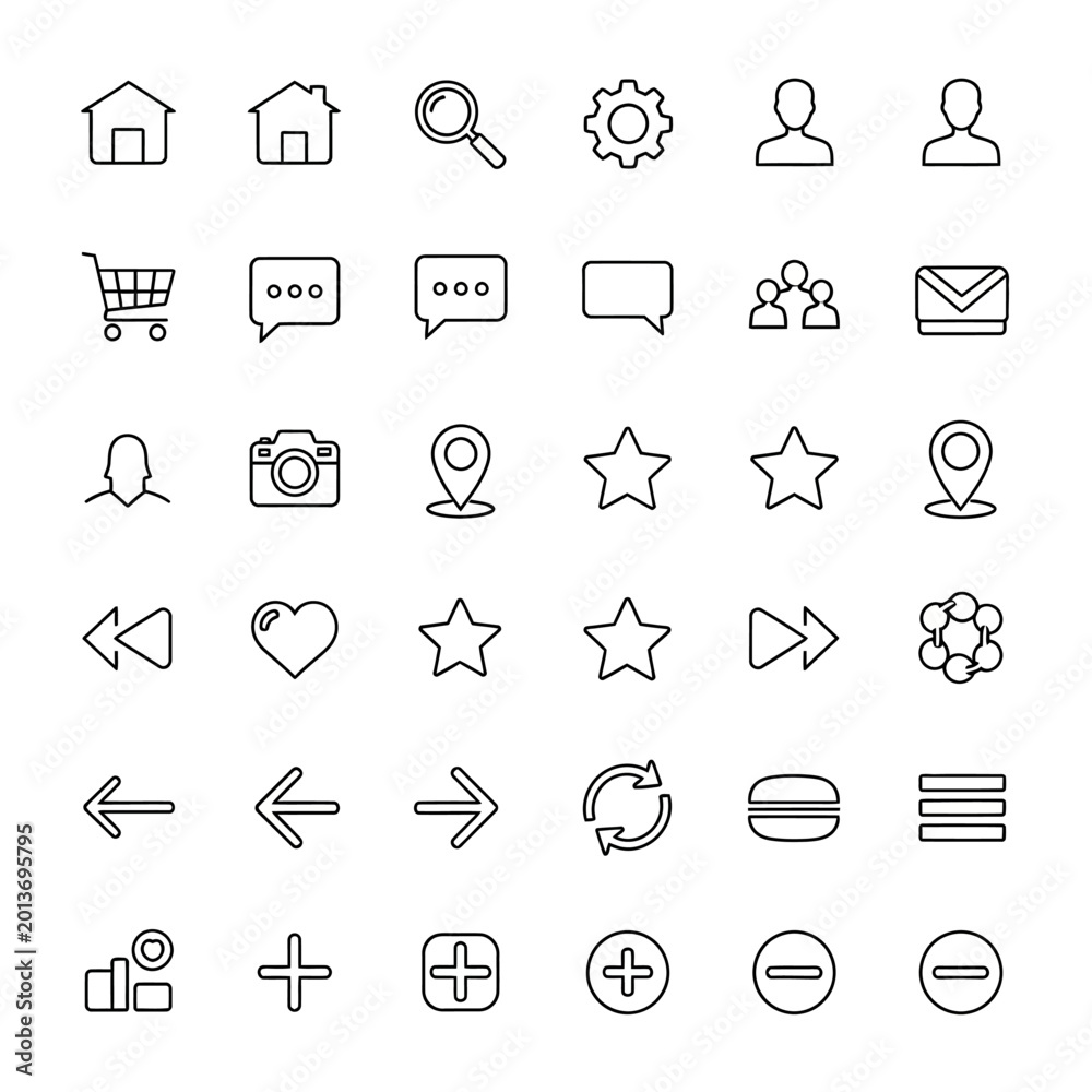 Fototapeta premium Collection of web and mobile application icons.