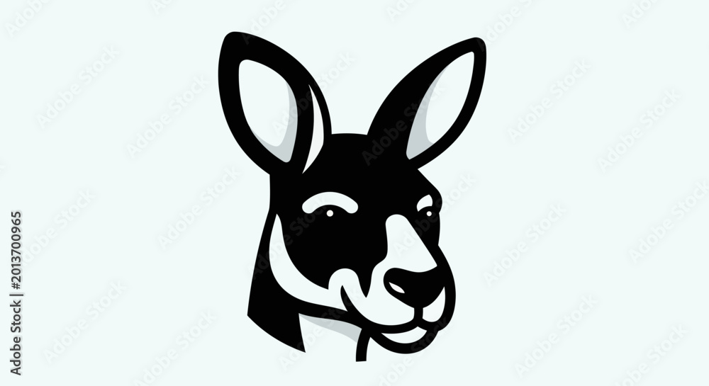 Obraz premium Stylized kangaroo head illustration