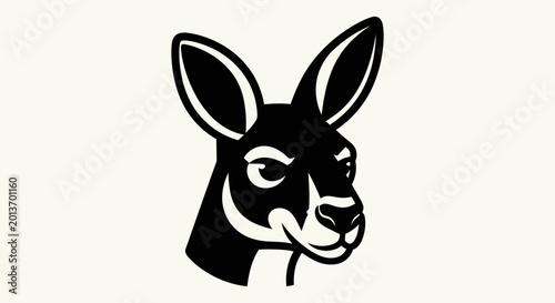 Bild auf Leinwand Stylized kangaroo head in black and white