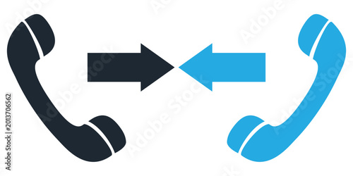 Seo friendly telephone icons for communication and transfer concepts
