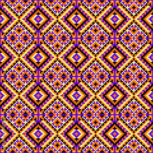 seamless pixel art geometric pattern