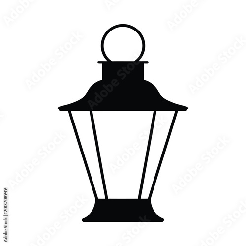 Lantern silhouette on a white background simple black design