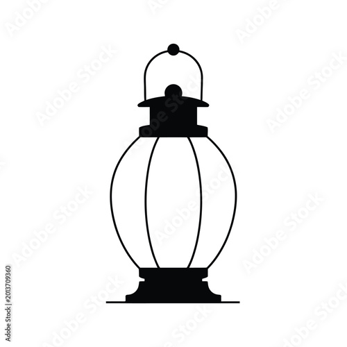 Lantern silhouette on a white background simple black and white design