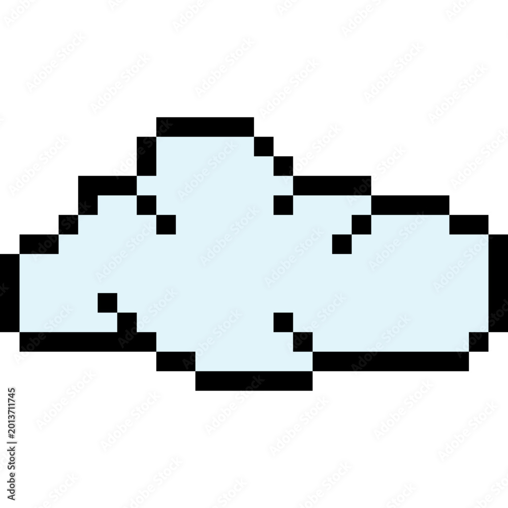 Fototapeta premium Pixelated Cloud Game Icon
