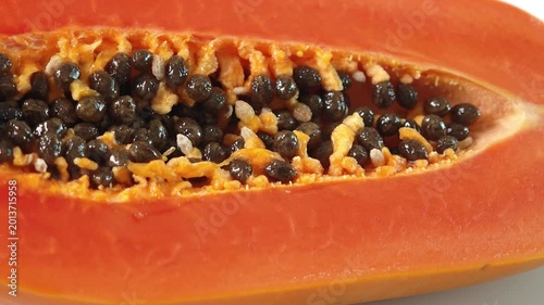 Close-up of a ripe papaya