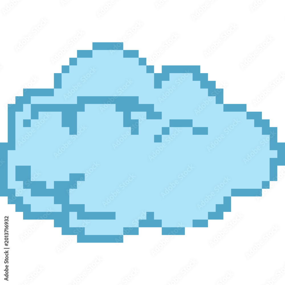 Fototapeta premium Pixelated Cloud Game Icon